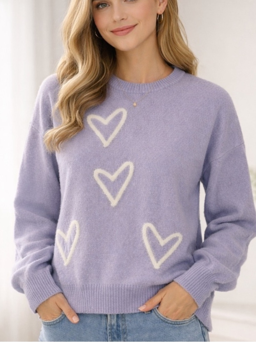 Zadig and Voltaire Lavender Heart Sweater